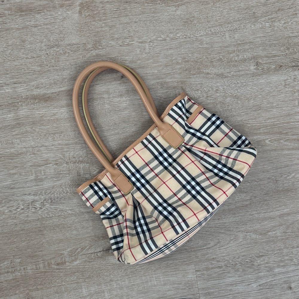 Tan and Black Plaid Shoulder Bag